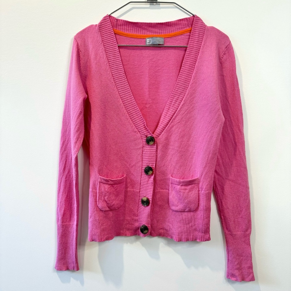JCP Cashmere Blend Sweater Button Cardigan / Pink / S